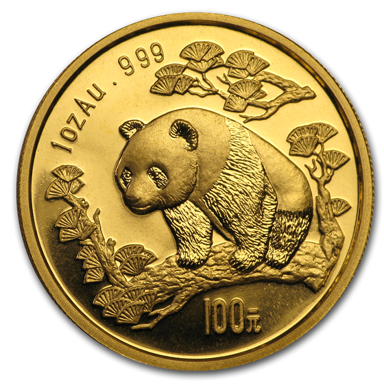 1997 China 1 oz Gold Panda Small Date BU (In Capsule) 1997 China 1 oz Gold Panda Small Date BU (In Capsule)